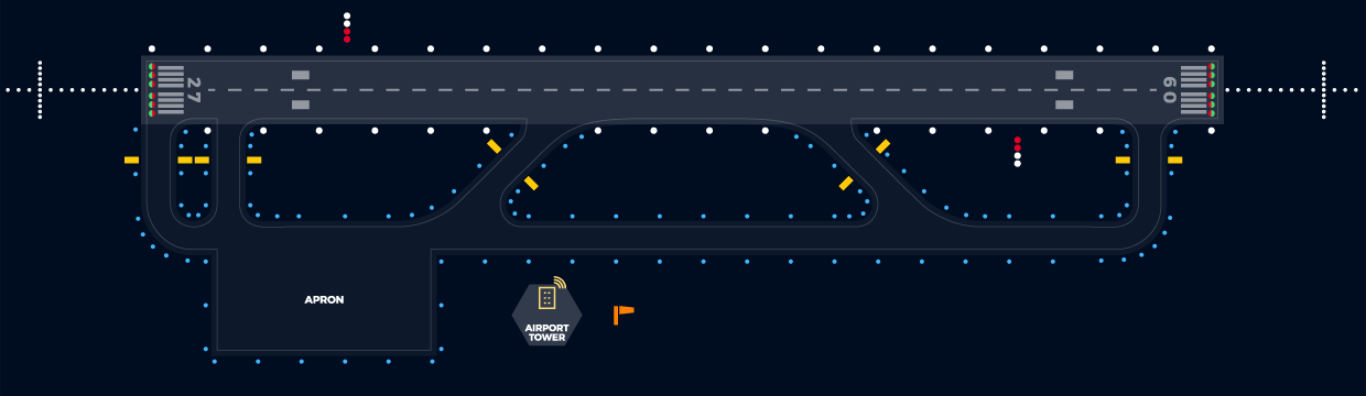 night runway lights