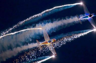 Portable runway lights for UK aerobatic team