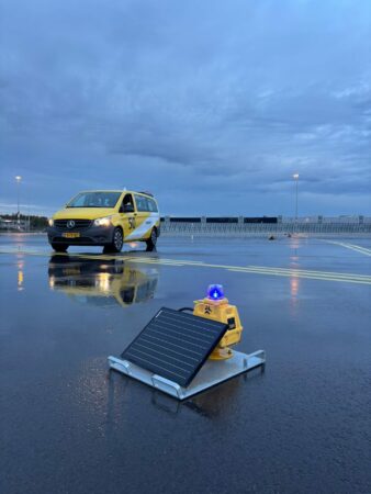 SP-401S Solar Taxiway Edge Light at Schiphol Amsterdam Airport