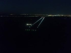Military airfield illuminated with S4GA lights