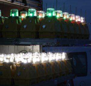 Power consumption of LED solar runway lights