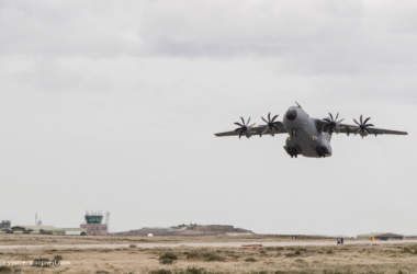 Military airplane landing