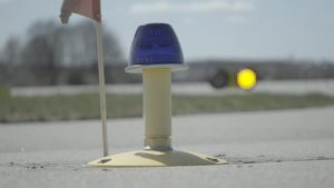 blue taxiway light