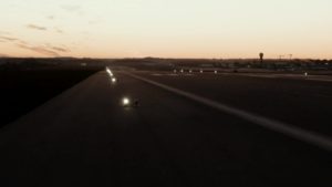 S4GA portable runway lights at night