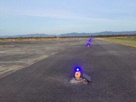 S4GA solar taxiway lights at regional airport