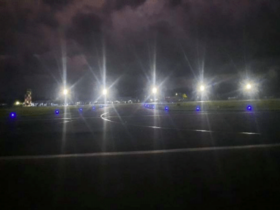 S4GA solar taxiway lights at Indonesian airport