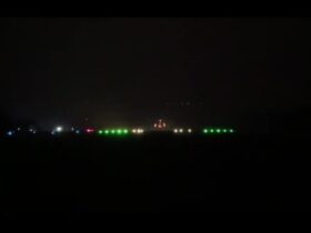 S4GA Runway Lighting at night - Kalumbila Airport Zambia
