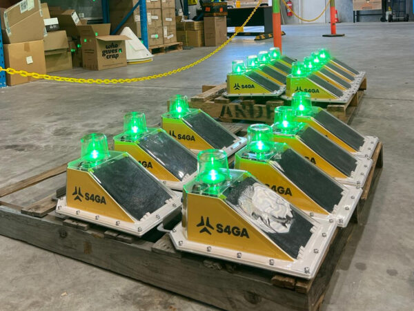 S4GA SP-102S Solar Portable Helipad Lights Green in warehouse