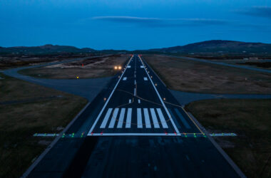 S4GA Solar Airfield Lighting at night