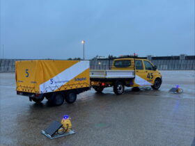 10057 Civil S4GA-PALT Basic Emergency Airfield Lighting Trailer (Soft-Shell), 10008 SP-401S Solar Taxiway Edge Light, Turning Pad Light (3)