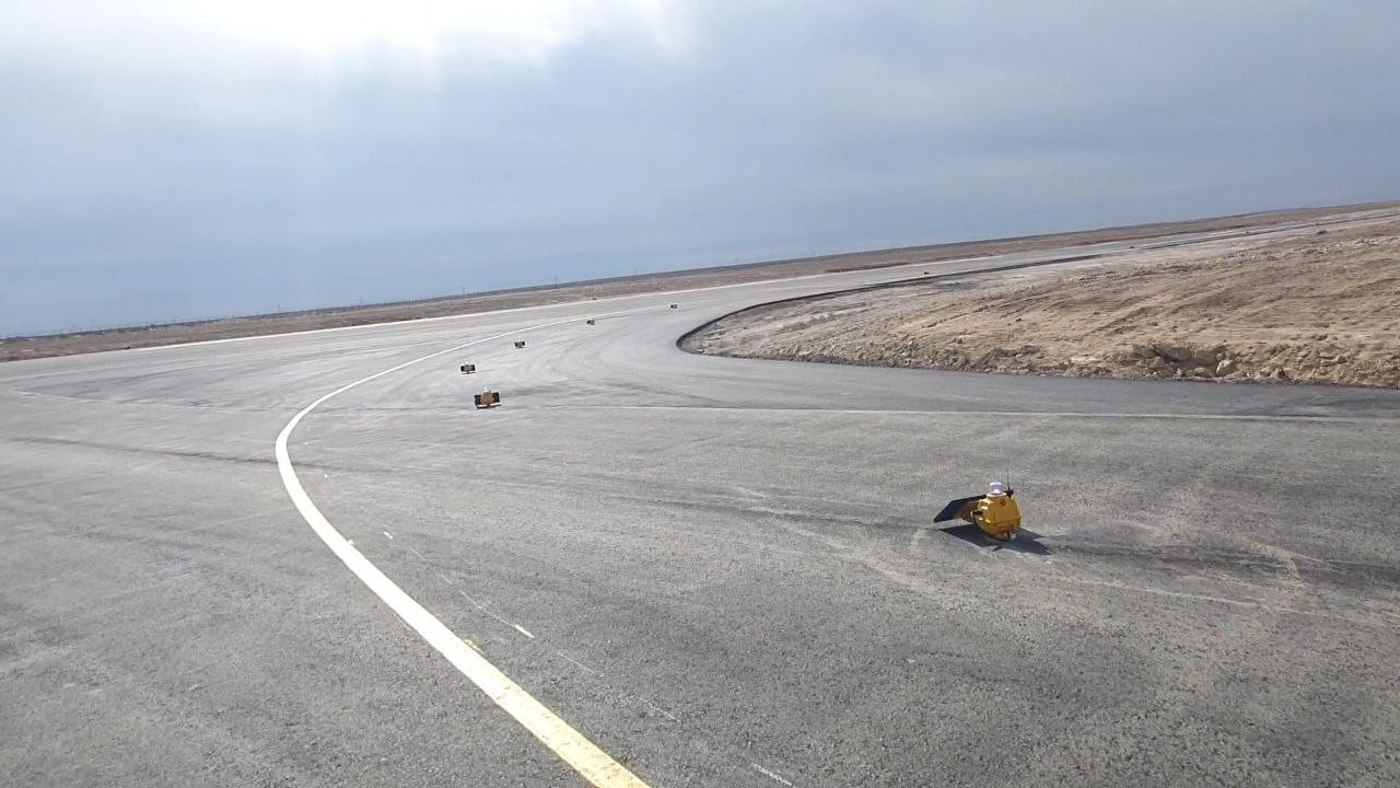 S4GA solar airfield lights deployed on the runway