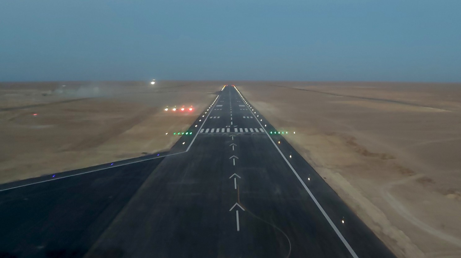 S4GA solar runway lighting deployed at the remote military airbase in Uzbekistan