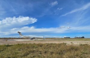 Kolwezi Airport runway with S4GA solar airfield ground lighting