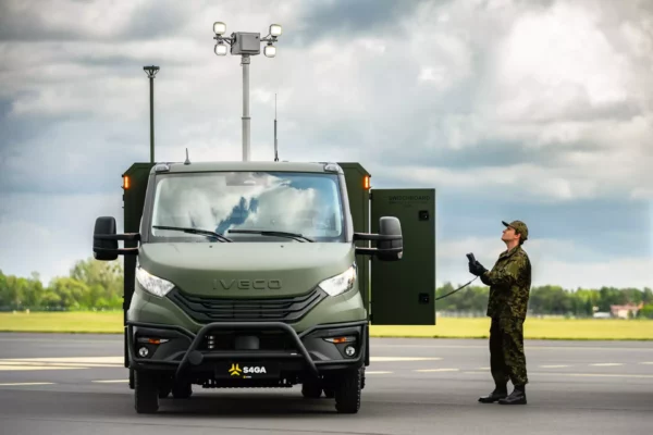 S4GA mobile airfield lighting in IVECO Truck with floodlight