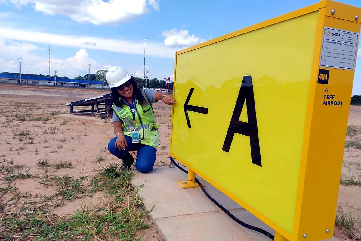 Tefé Airport, Brazil — airport team after successful remote support from S4GA during solar AGL system operation